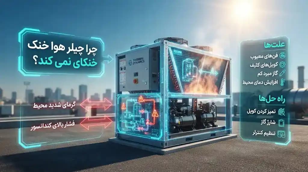 چرا چیلر هوا خنک در گرمای تابستان خنک نمی کند؟ علت و راه حل
