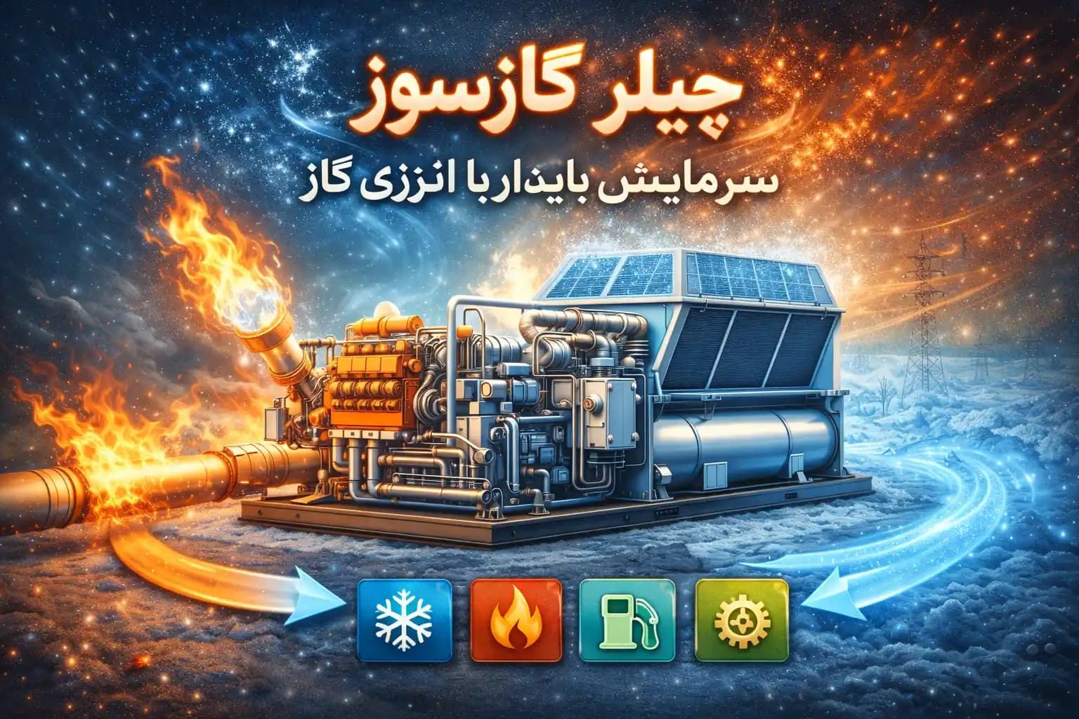 چیلر گازسوز سرمایش پایدار با انرژی گاز