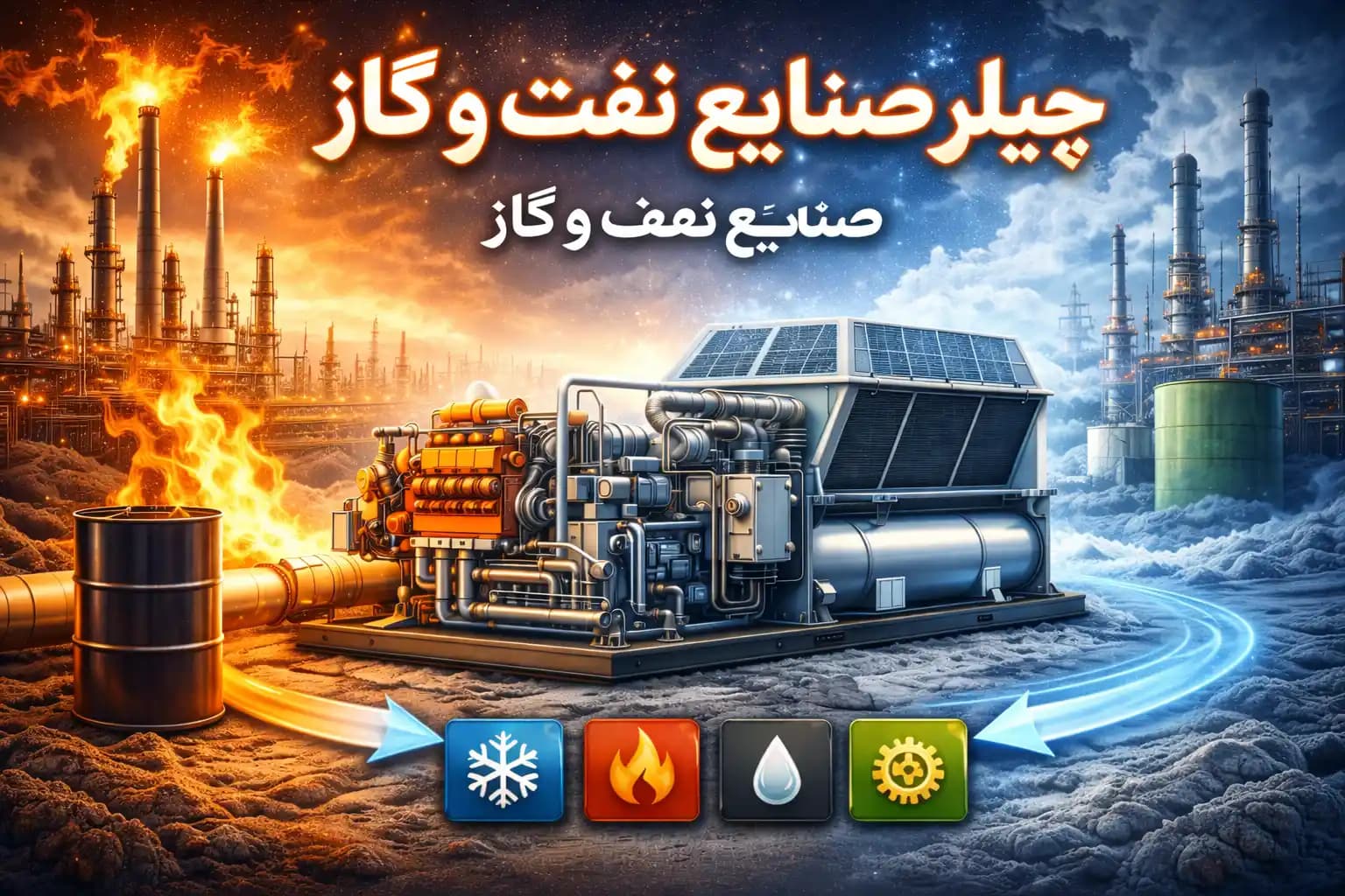 بررسی و انتخاب چیلرهای صنعتی در صنایع نفت و گاز؛ معیارهای طراحی، بهره‌برداری و بهینه‌سازی انرژی