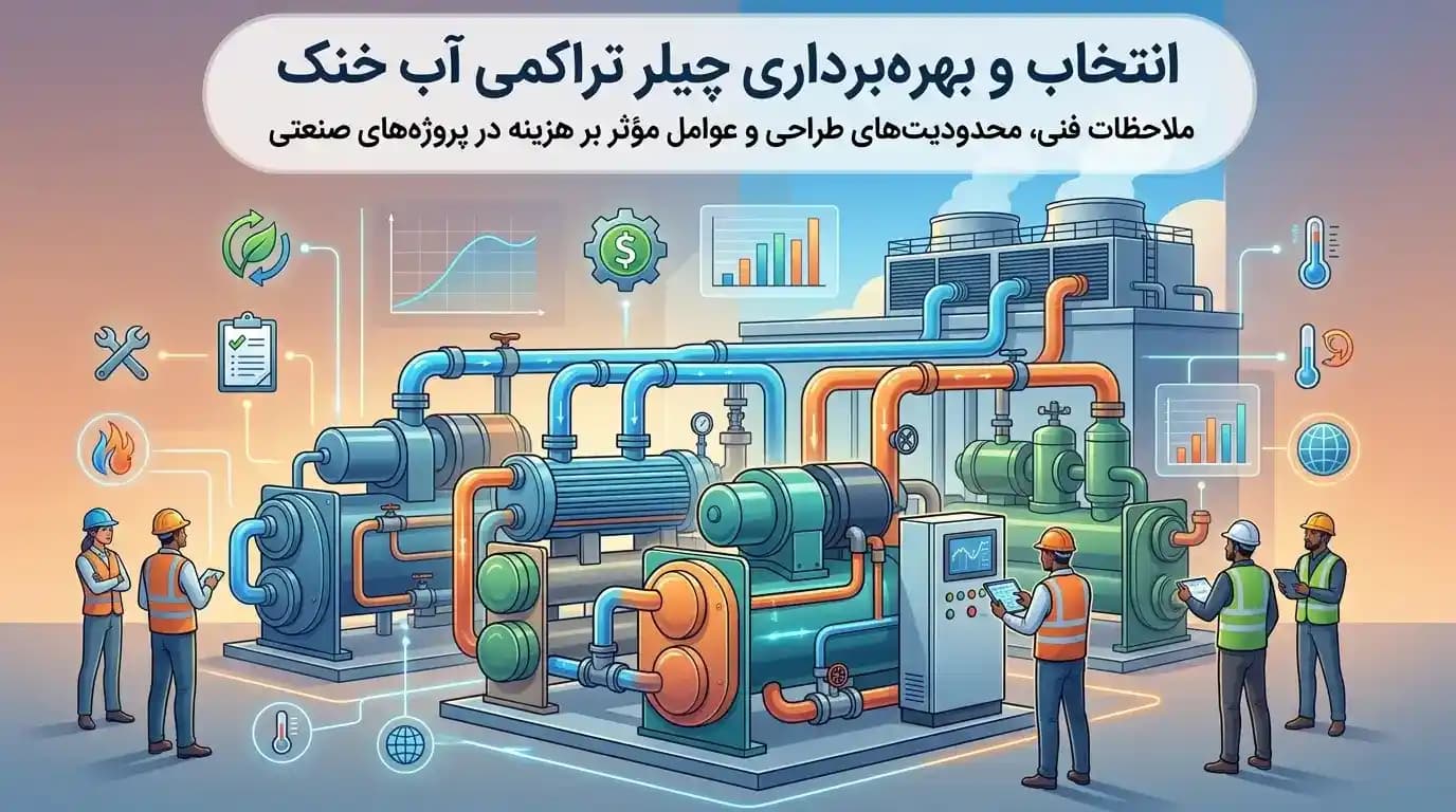 طراحی مهندسی چیلر تراکمی آب خنک ؛ محاسبات ، برج خنک کننده و بهینه سازی عملکرد