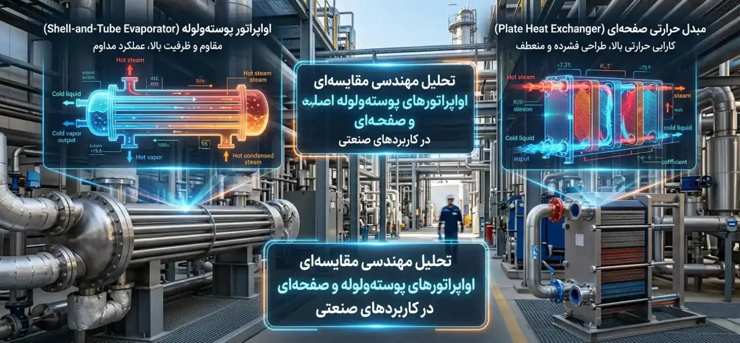 مقایسه اواپراتور پوسته و لوله و صفحه‌ای؛ راهنمای انتخاب برای کاربردهای صنعتی