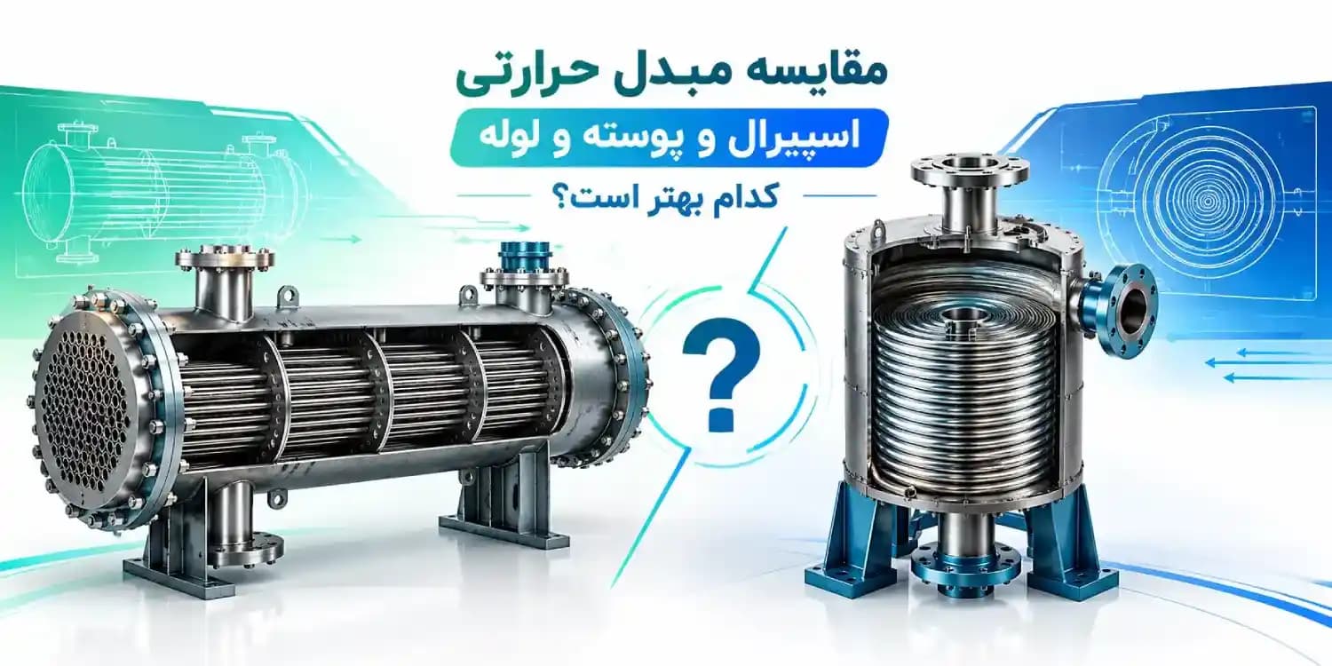 مقایسه مبدل حرارتی اسپیرال و پوسته و لوله؛ کدام بهتر است؟
