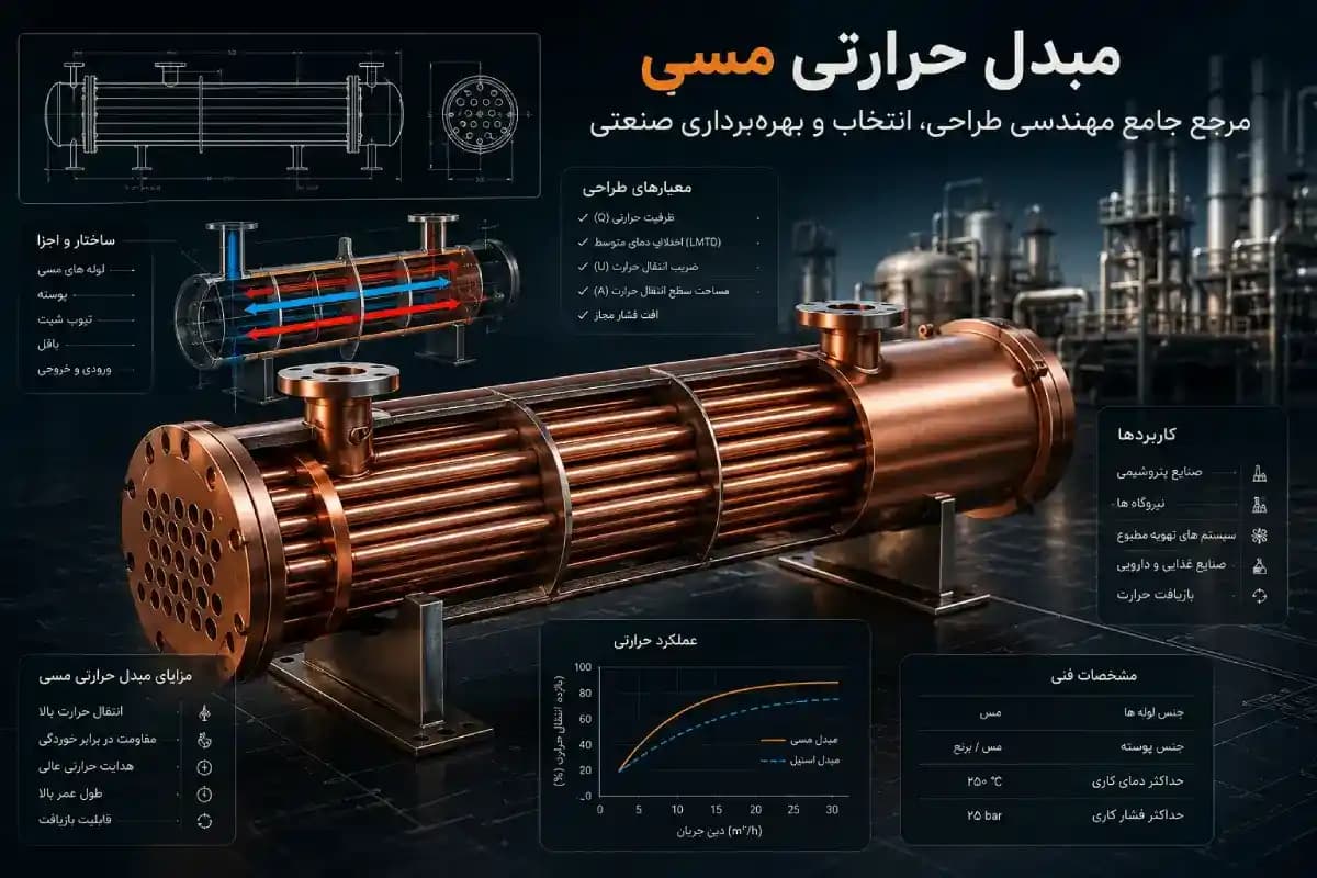مبدل حرارتی مسی | مرجع جامع مهندسی طراحی، انتخاب و بهره‌برداری صنعتی