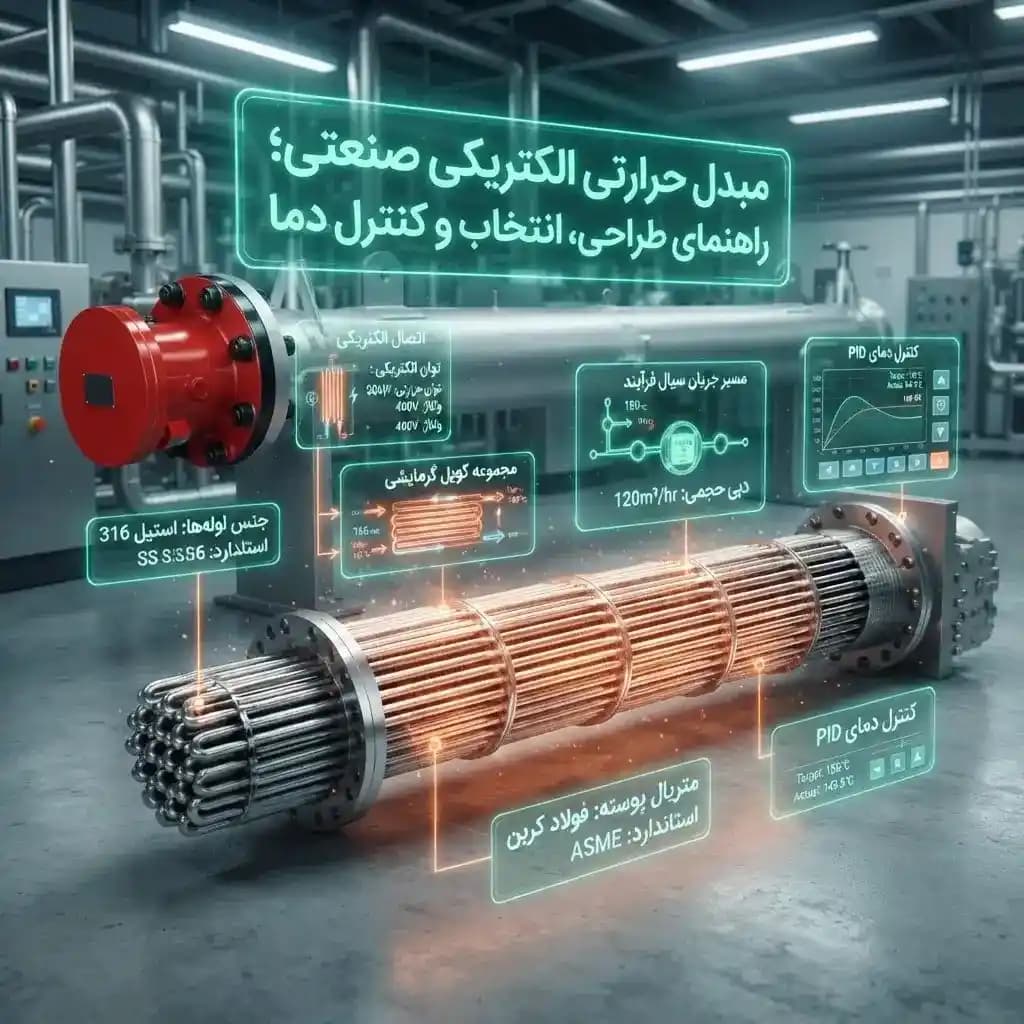 مبدل حرارتی الکتریکی صنعتی؛ راهنمای طراحی، انتخاب و کنترل دما