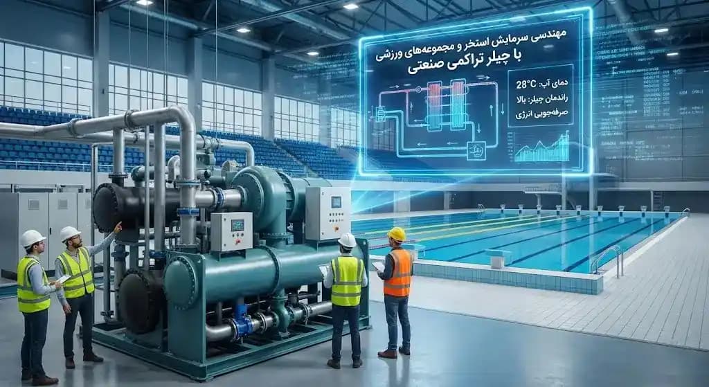 مهندسی سرمایش استخر و مجموعههای ورزشی با چیلر تراکمی صنعتی