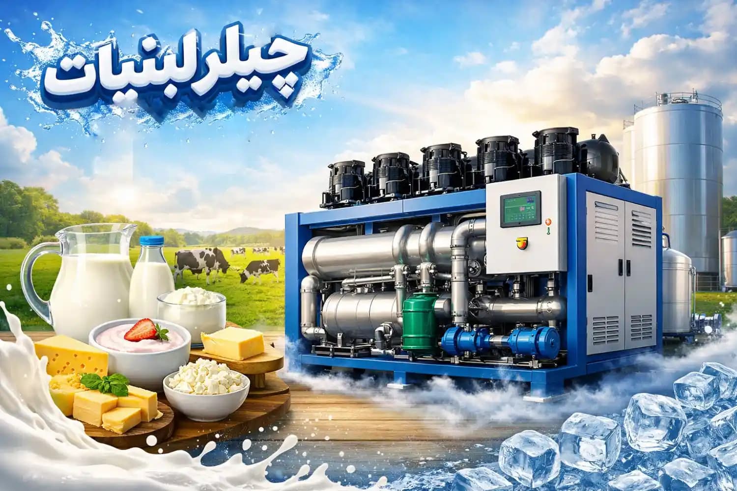 سیستم های چیلر تراکمی در صنعت لبنیات و اهمیت آن در کنترل دما