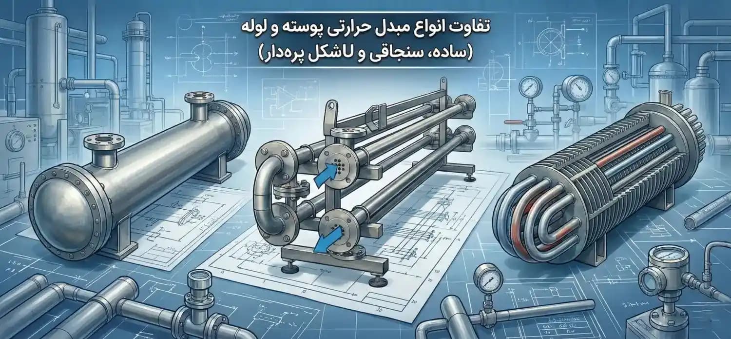 تفاوت انواع مبدل حرارتی پوسته و لوله؛ بررسی تخصصی طراحی، راندمان و کاربرد صنعتی