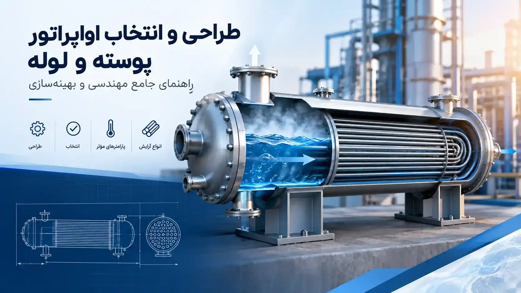 طراحی و ساخت اواپراتور پوسته و لوله