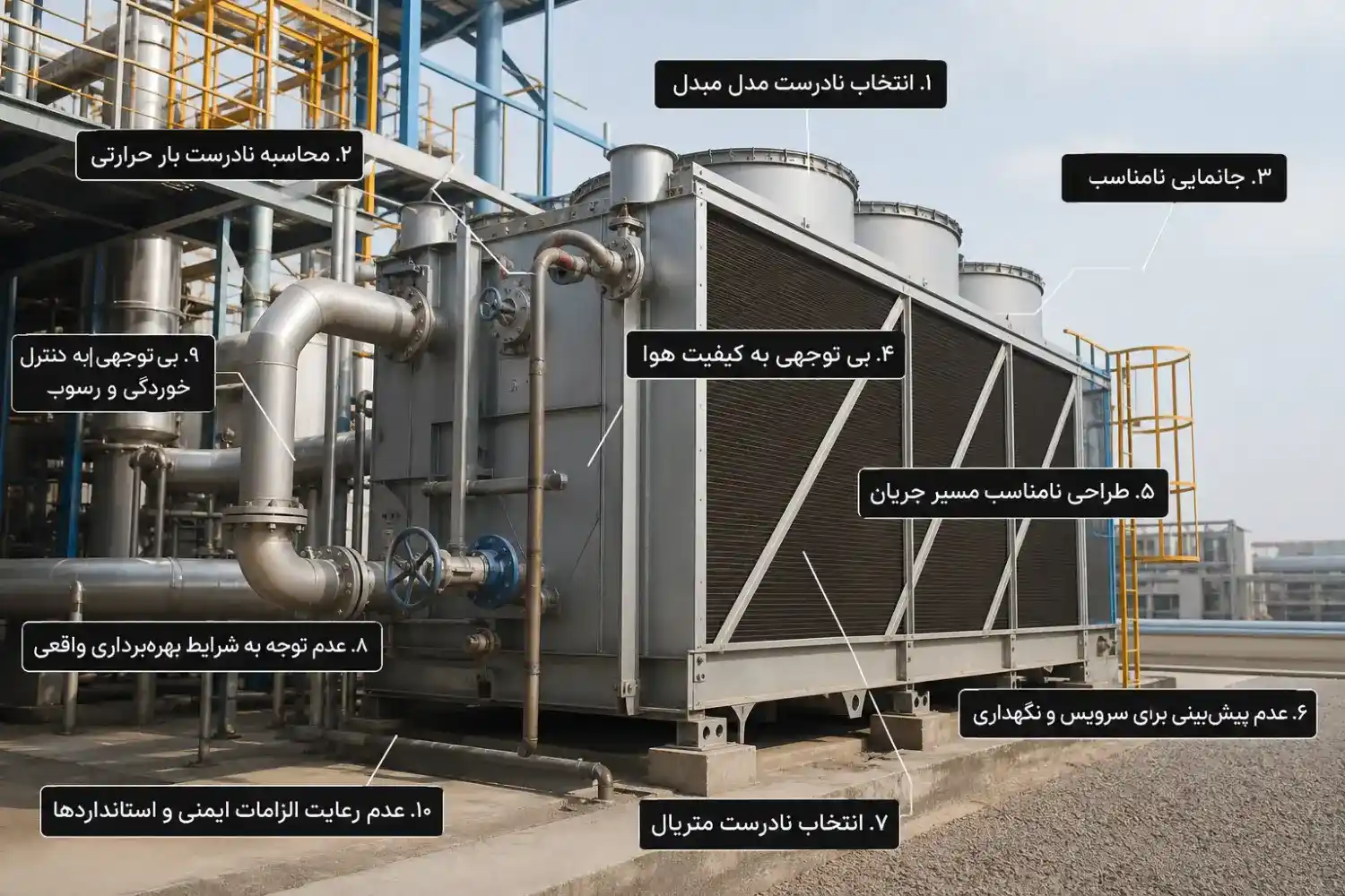 نحوه محاسبه مبدل حرارتی هوا خنک