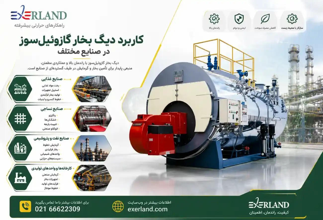 کاربرد دیگ بخار گازوئیل‌سوز در صنایع مختلف