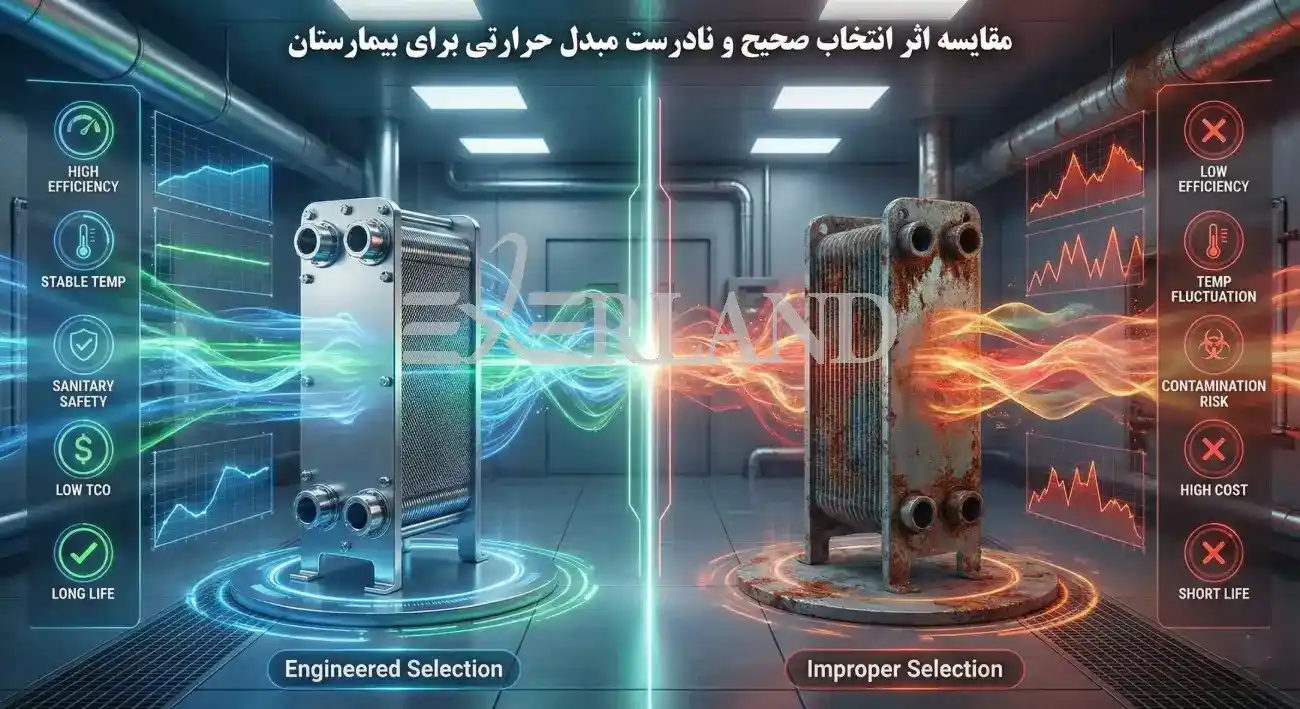 مقایسه مبدل حرارتی برای بیمارستان