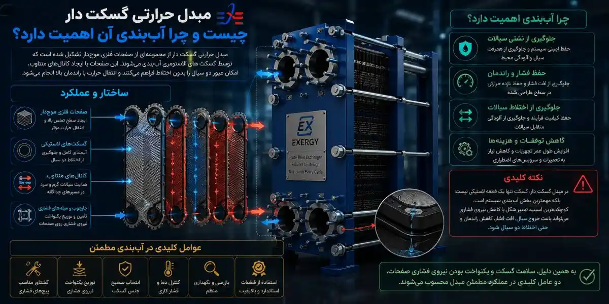 آب بندی مبدل حرارتی صفحه ای واشردار آب بندی مبدل حرارتی صفحه ای واشردار