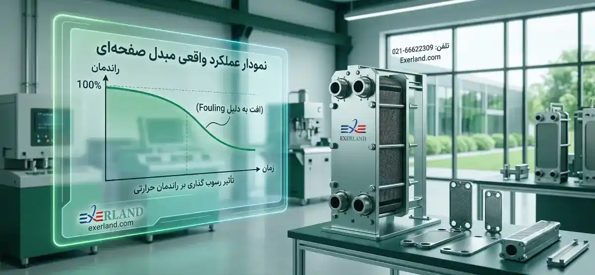 نمودار عملکرد واقعی مبدل صفحه‌ای