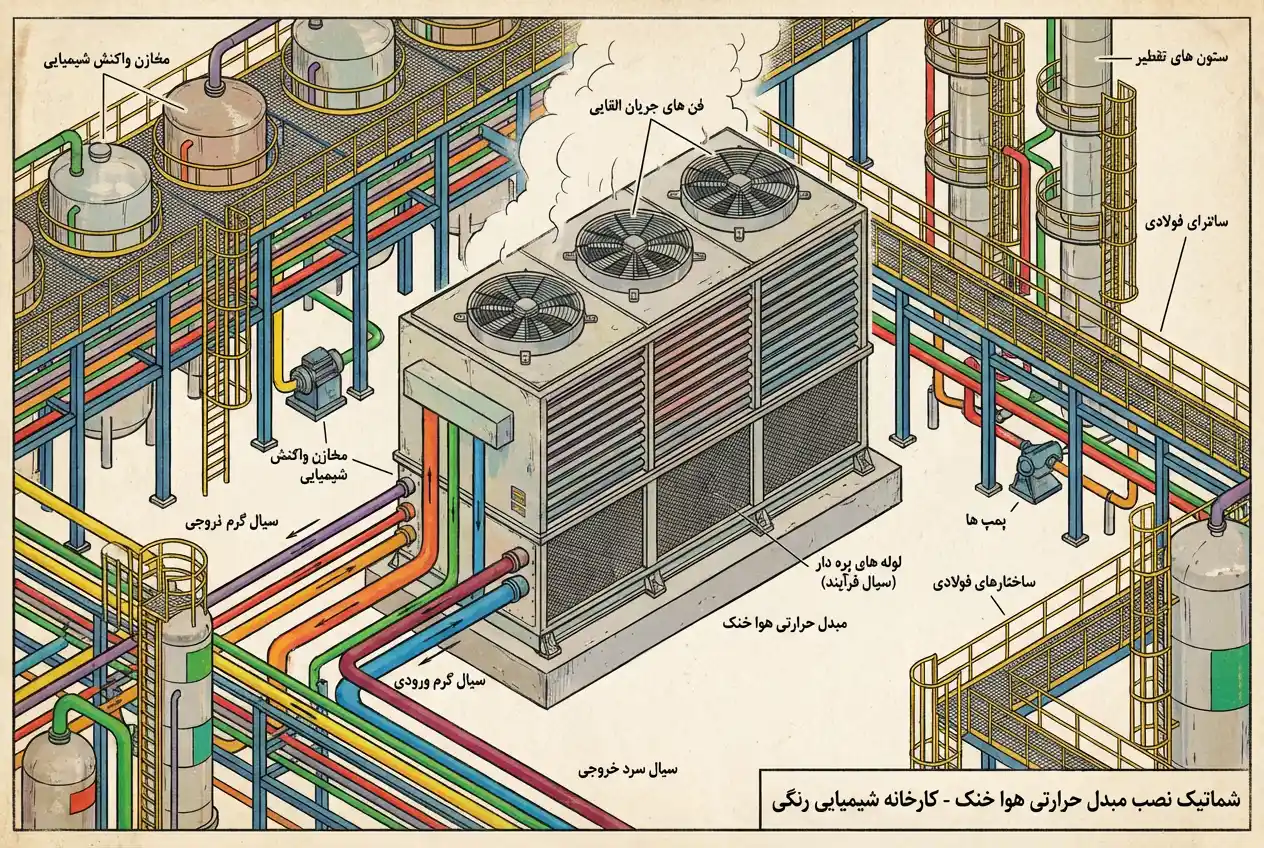 شماتیک مبدل حرارتی هو اخنک