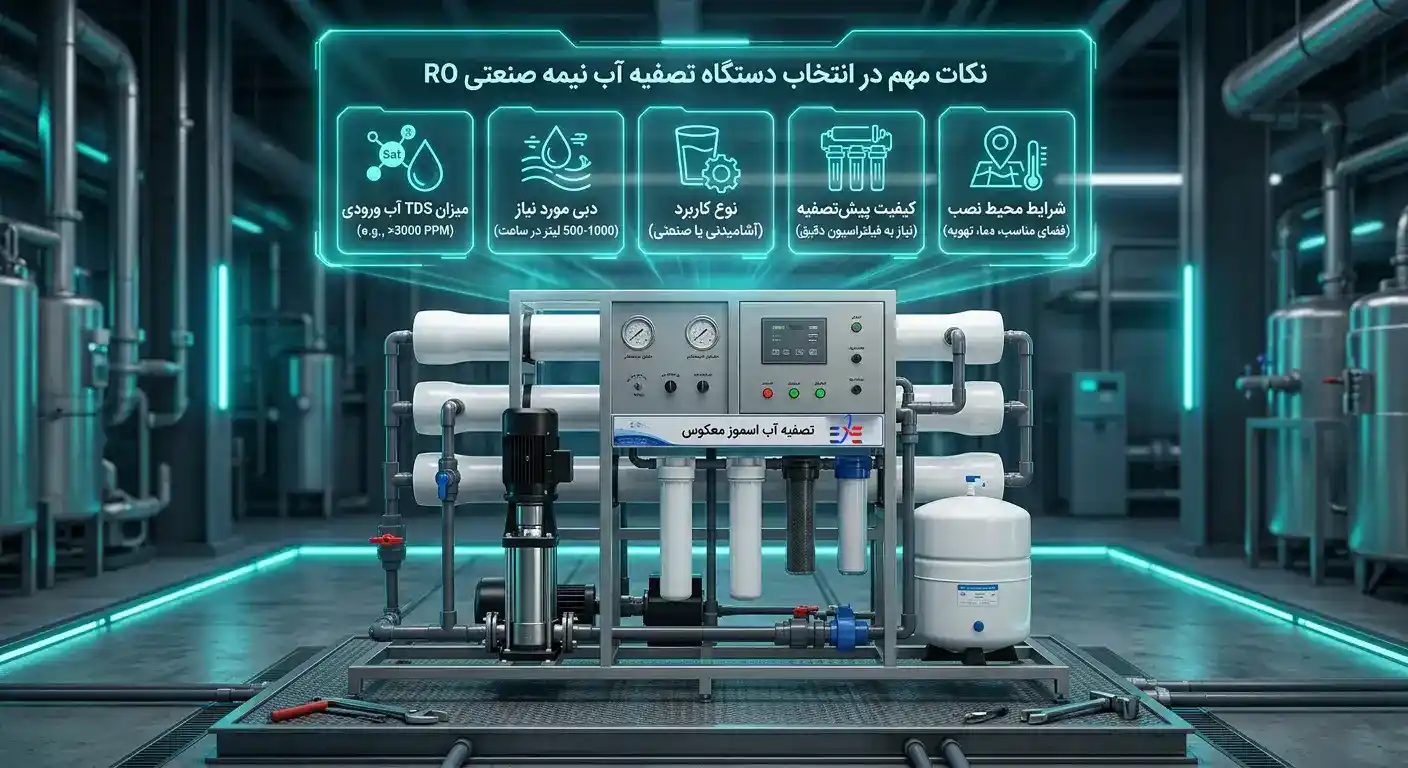 نکات مهم در انتخاب دستگاه&nbsp;تصفیه آب نیمه صنعتی RO&nbsp;