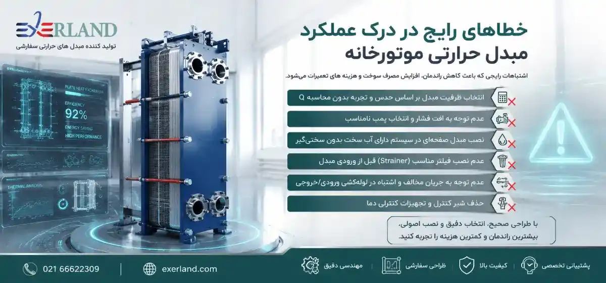 خطاهای رایج در درک عملکرد مبدل حرارتی موتورخانه