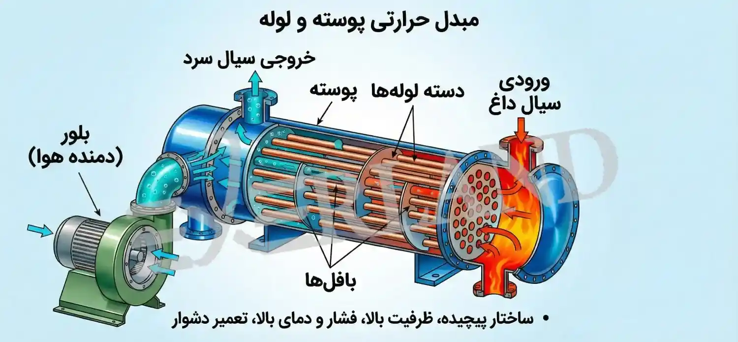 مبدل حرارتی پوسته و لوله مبدل حرارتی پوسته و لوله