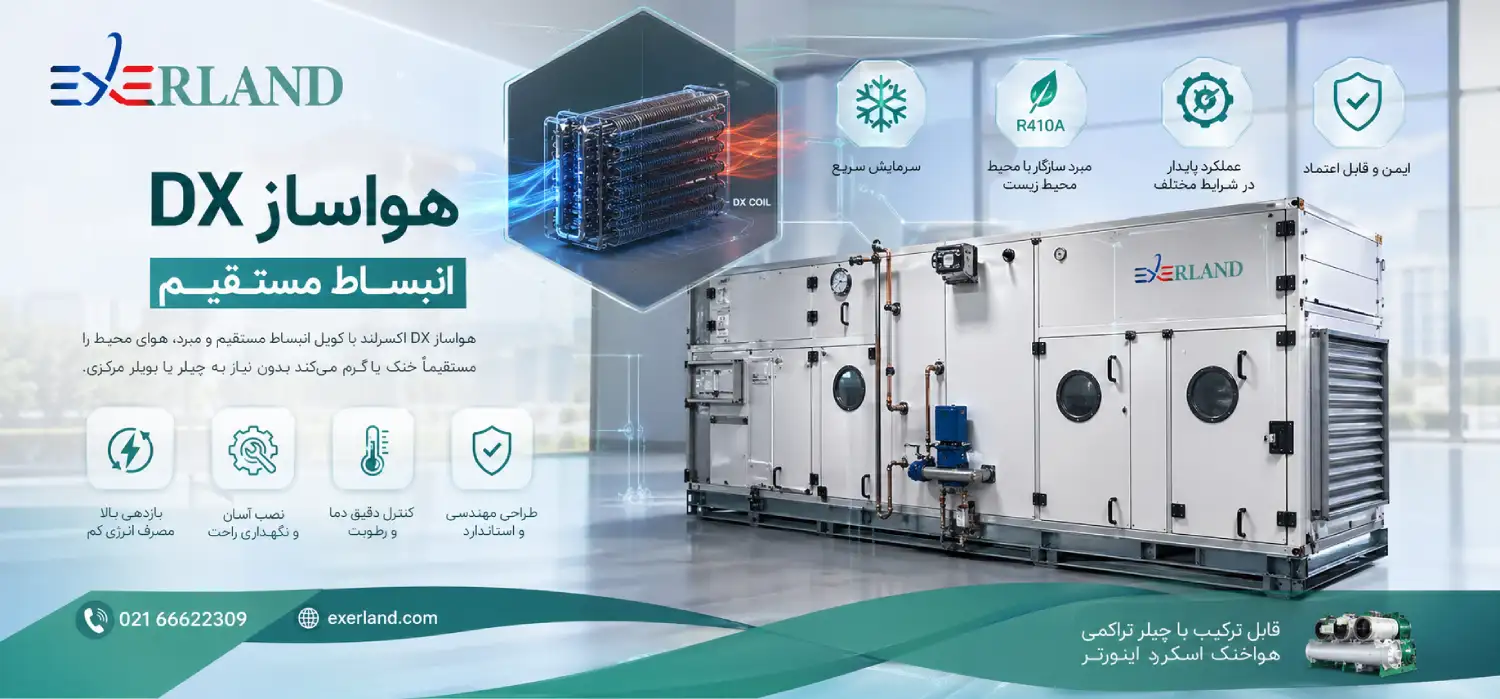 هواساز DX انبساط مستقیم چیست؟ هواساز DX انبساط مستقیم چیست؟