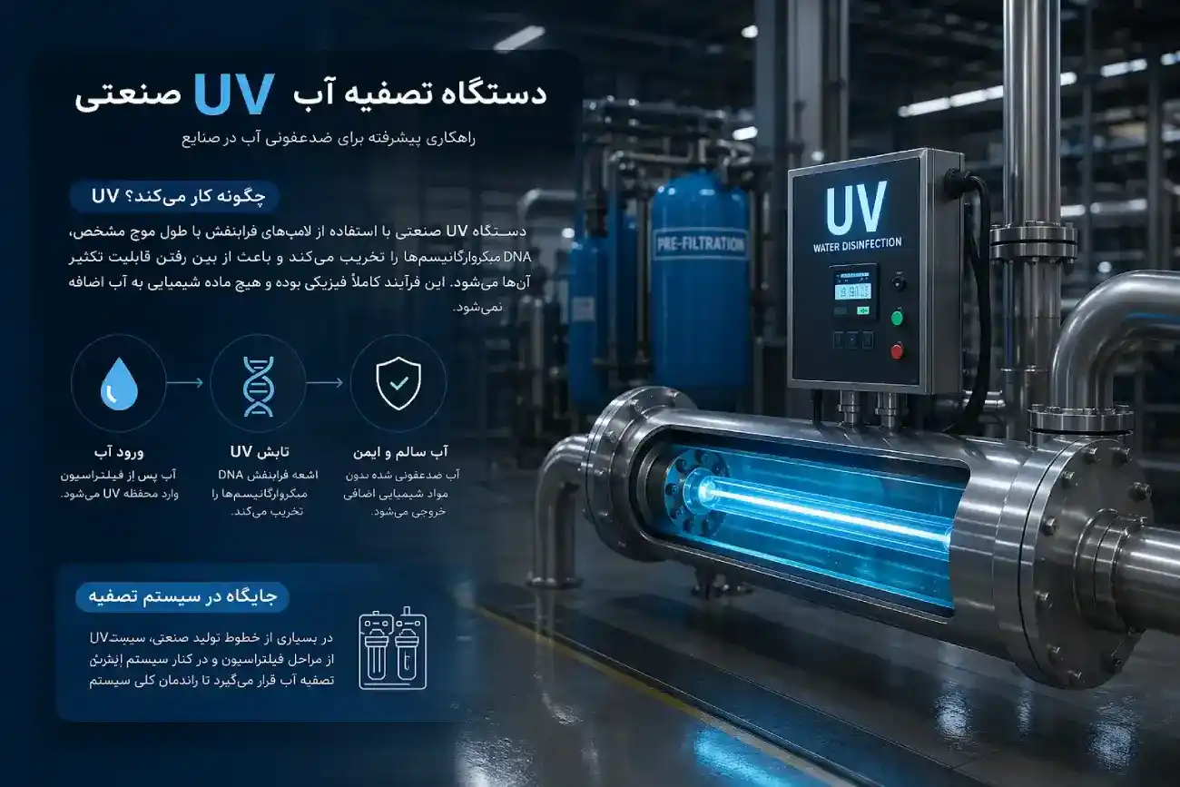 دستگاه تصفیه با فیلتر UV چگونه کار میکند دستگاه تصفیه با فیلتر UV چگونه کار میکند