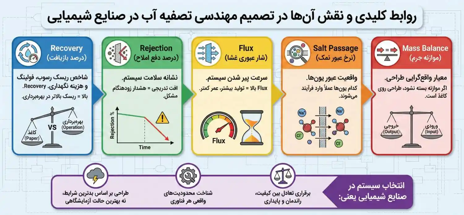 روابط کلیدی و نقش آن‌ها در تصمیم مهندسی&nbsp;تصفیه آب در صنایع شیمیایی
